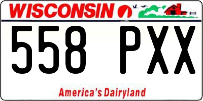 WI license plate 558PXX