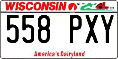 WI license plate 558PXY