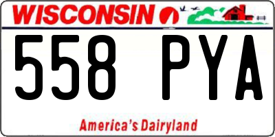 WI license plate 558PYA