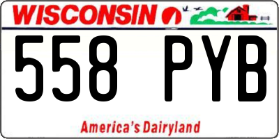 WI license plate 558PYB