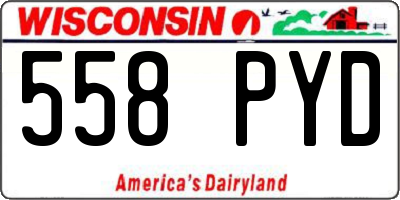 WI license plate 558PYD