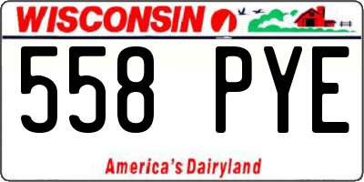 WI license plate 558PYE