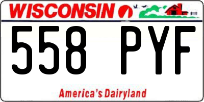 WI license plate 558PYF