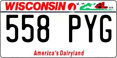 WI license plate 558PYG