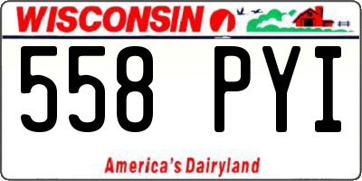 WI license plate 558PYI