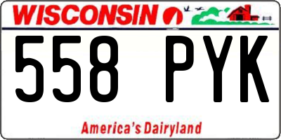 WI license plate 558PYK