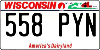 WI license plate 558PYN