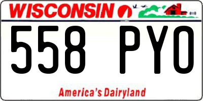WI license plate 558PYO