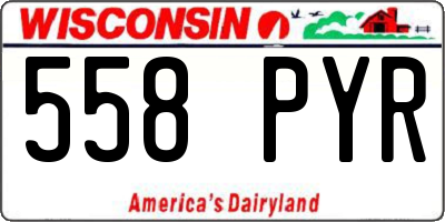WI license plate 558PYR