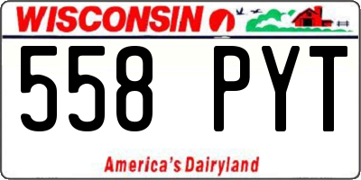 WI license plate 558PYT