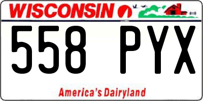 WI license plate 558PYX