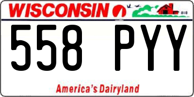 WI license plate 558PYY