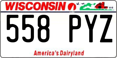 WI license plate 558PYZ
