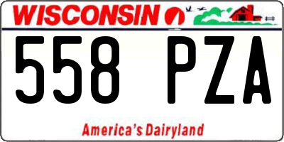 WI license plate 558PZA