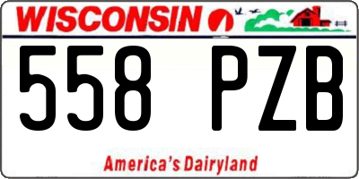 WI license plate 558PZB