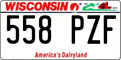 WI license plate 558PZF