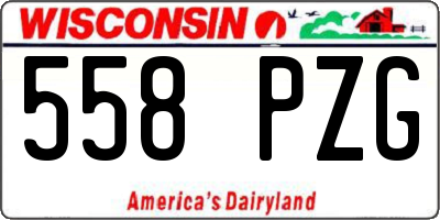 WI license plate 558PZG