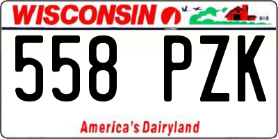 WI license plate 558PZK