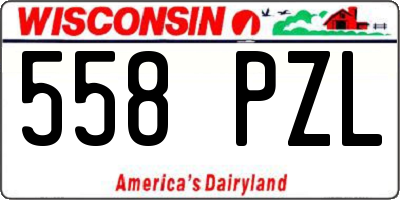 WI license plate 558PZL