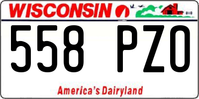 WI license plate 558PZO
