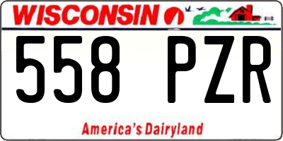 WI license plate 558PZR