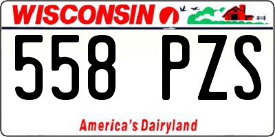 WI license plate 558PZS