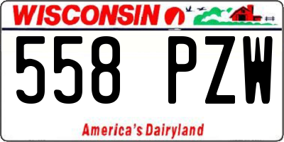 WI license plate 558PZW