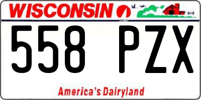 WI license plate 558PZX