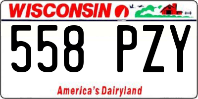 WI license plate 558PZY