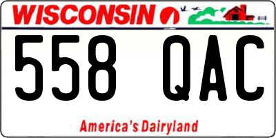 WI license plate 558QAC