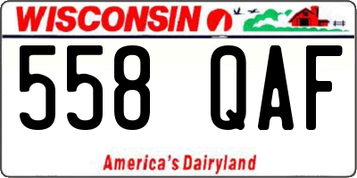 WI license plate 558QAF
