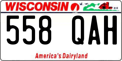 WI license plate 558QAH