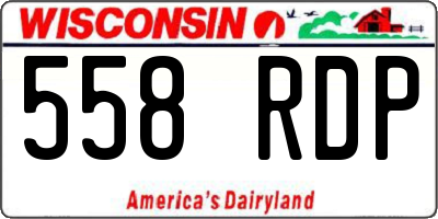 WI license plate 558RDP