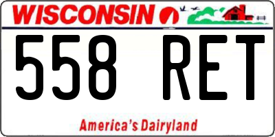 WI license plate 558RET