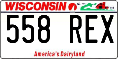 WI license plate 558REX