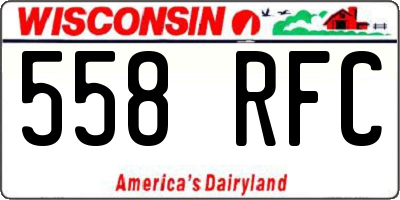 WI license plate 558RFC