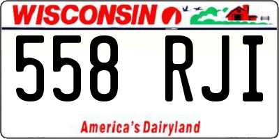 WI license plate 558RJI