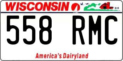 WI license plate 558RMC