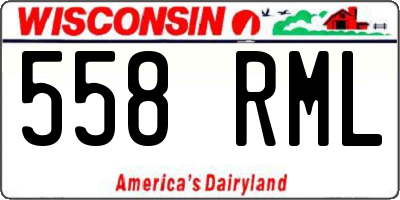 WI license plate 558RML