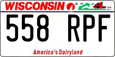 WI license plate 558RPF