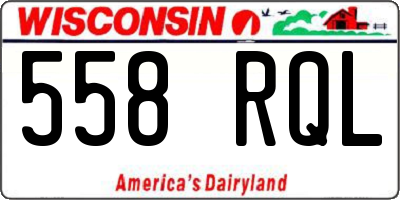 WI license plate 558RQL