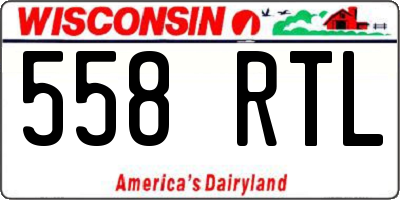 WI license plate 558RTL
