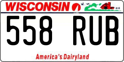 WI license plate 558RUB