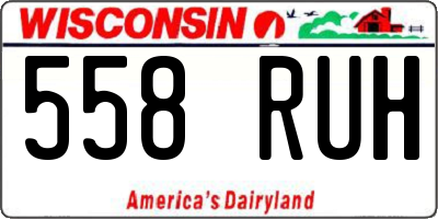 WI license plate 558RUH