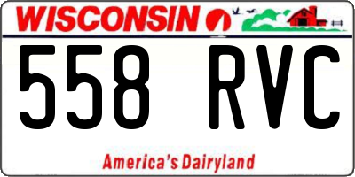 WI license plate 558RVC