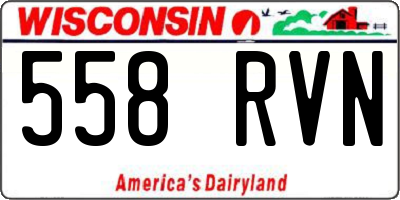WI license plate 558RVN