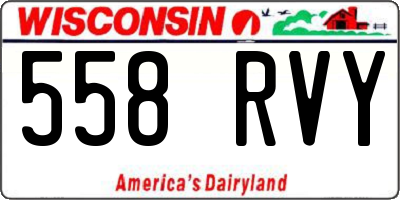 WI license plate 558RVY