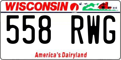 WI license plate 558RWG
