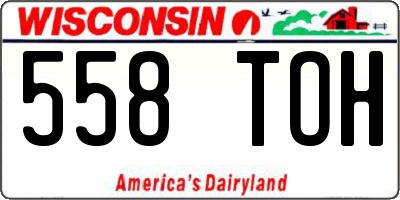 WI license plate 558TOH