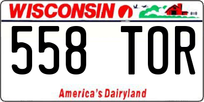 WI license plate 558TOR